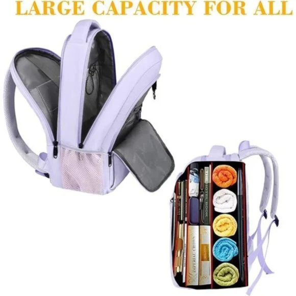 TRAVEL Laptop Backpack Lavender Purple - Picture 3 of 8